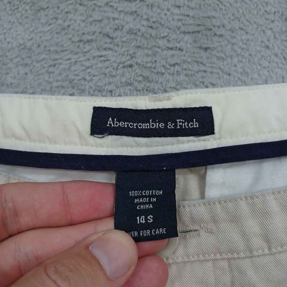 Vintage Abercrombie Fitch Pants Womens 14 Beige Wide Leg Y2K Pockets Preppy - Picture 3 of 10